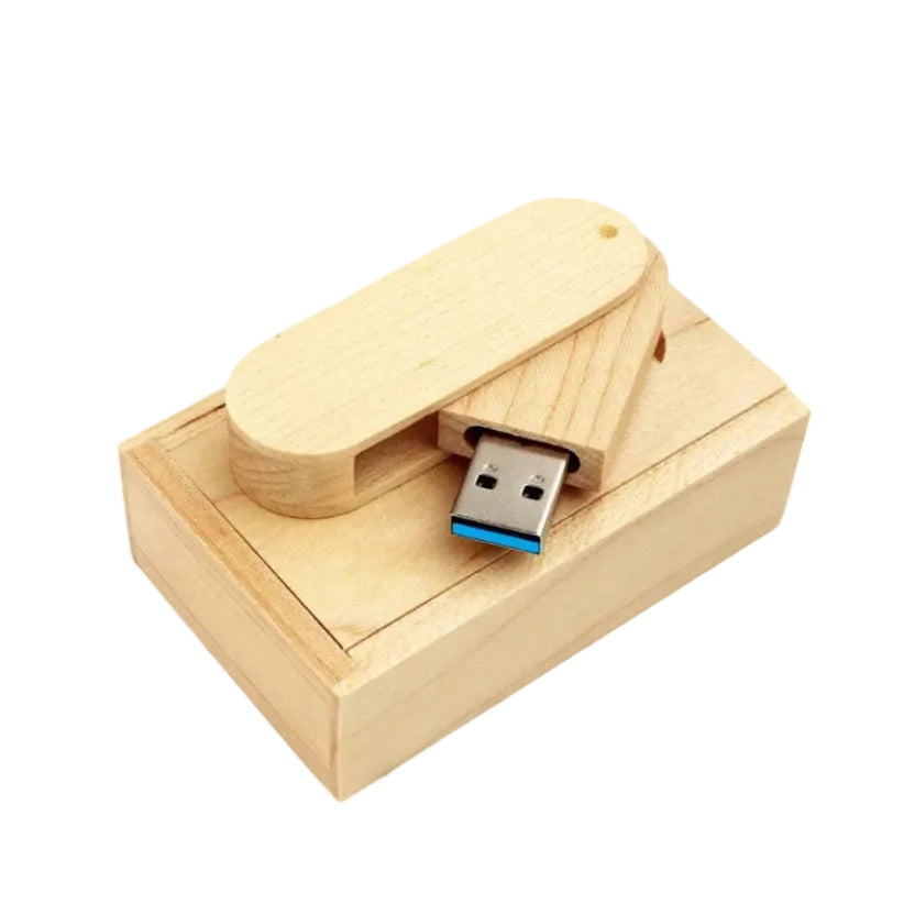 JASTER USB Drehbarer Holz-Flash-Laufwerk