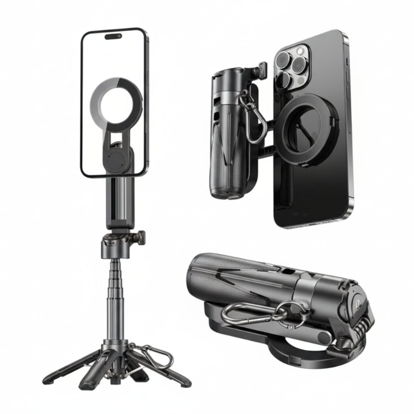 Trépied magnétique portable pour téléphone portable, perche à selfie