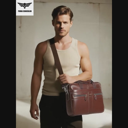 PUMACONCOLOR Laptop-Ledertasche für Herren